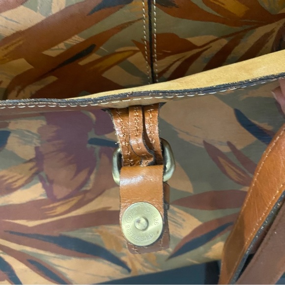 Patricia Nash ROSOLINI Leather Saddle Bag Tropical Palm Print - Picture 6 of 14